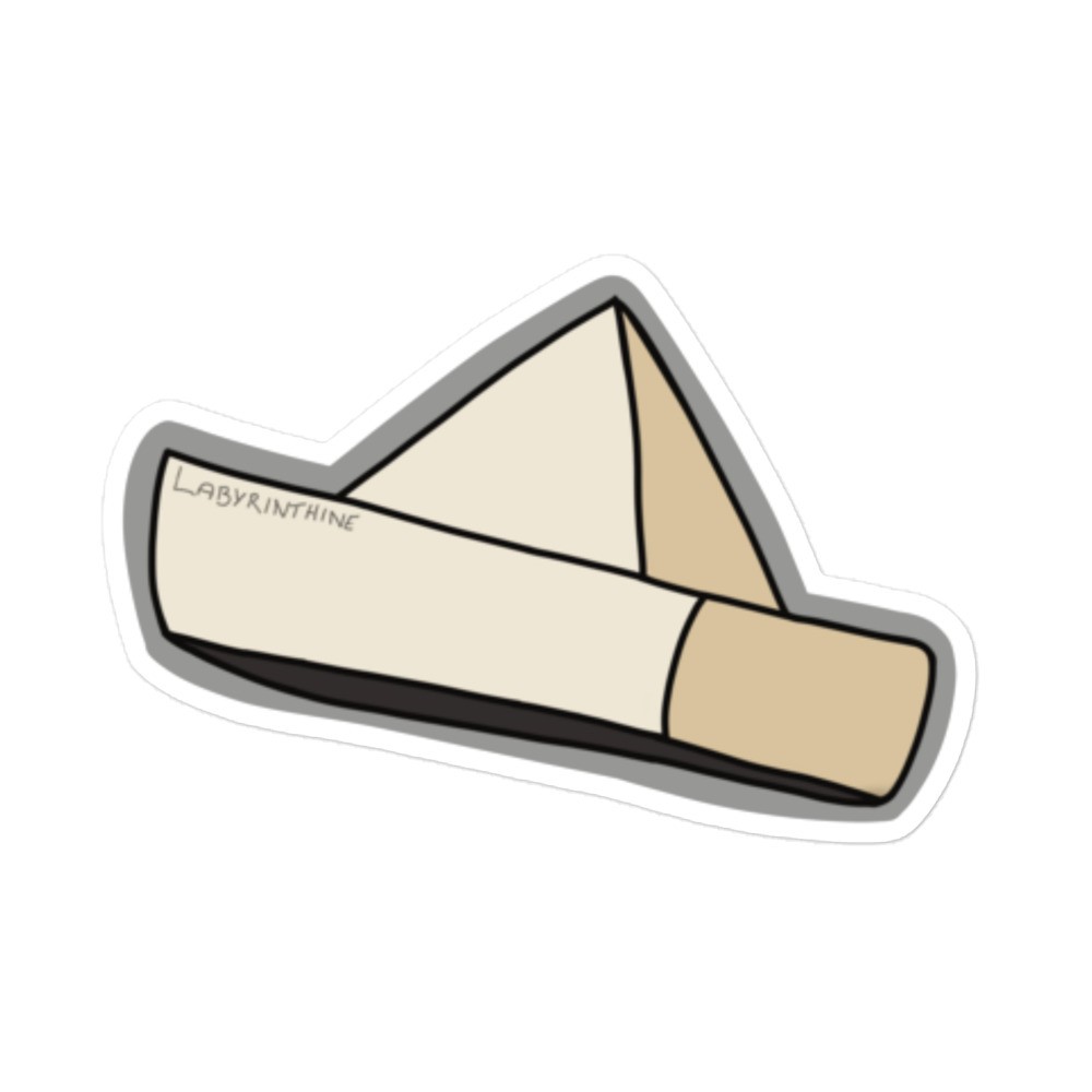 Paper Boat Hat Sticker - Valko Game Studios